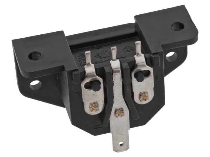 Apparatintag C14 10A 250VAC PCB vinklad @ electrokit (2 av 3)