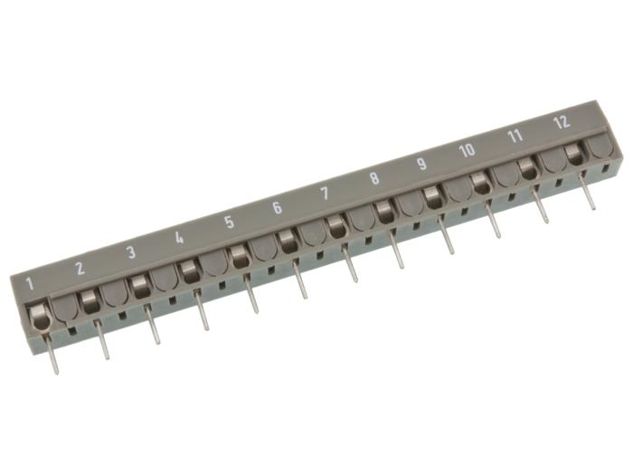 Skruvplint 10mm 12-pol numrerad (restparti) @ electrokit (1 av 1)