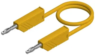 Testsladd 4mm bananplugg 2m 1mm² gul @ electrokit