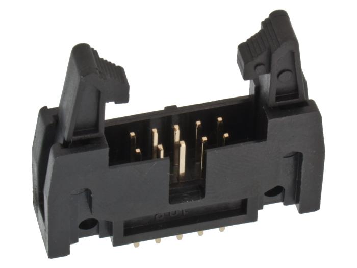 IDC box header PCB 10-p with long ejector 2.54mm @ electrokit (1 of 2)