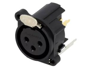 XLR 3-pol hona PCB rak @ electrokit
