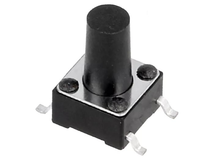 Taktil omkopplare SMD 6x6x9.5mm svart @ electrokit (1 av 1)