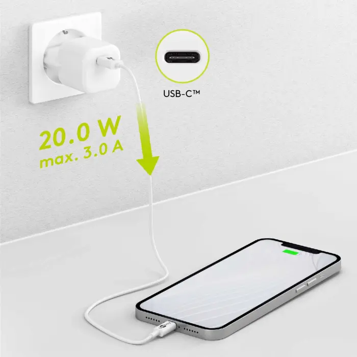 USB-C PD GaN laddare 20W vit @ electrokit (3 av 3)