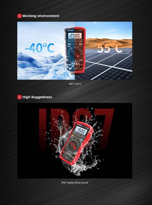Multimeter Solar Pro PV 2500VDC IP67 UT197PV @ electrokit (12 av 13)