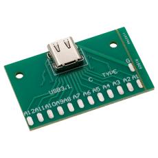 USB-C monterad p&aring; kort 24-pin @ electrokit