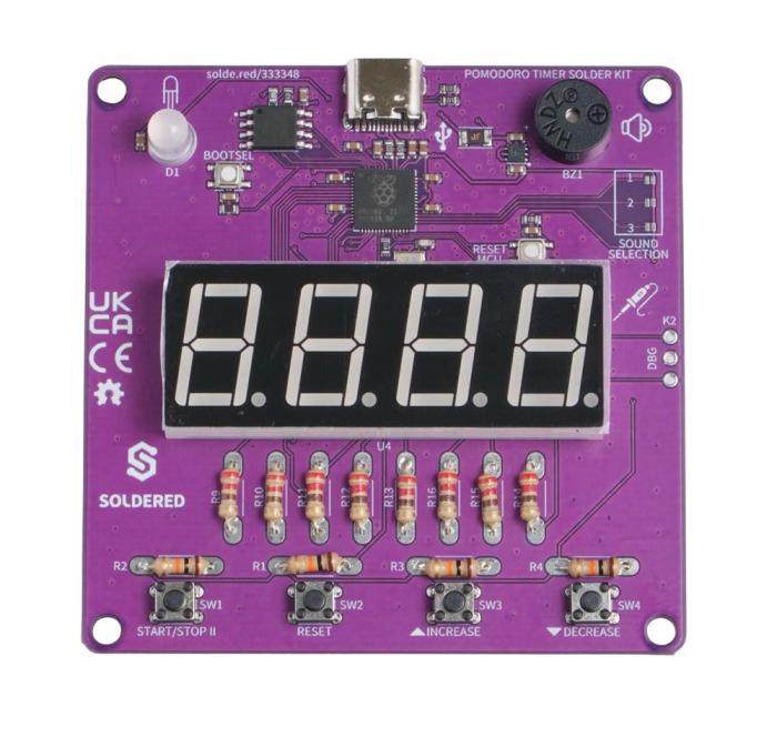 Pomodoro-timer med RP2040 - byggsats @ electrokit (3 av 5)