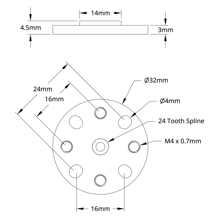 Servonav Hitec 24T ø32mm @ electrokit (2 av 2)