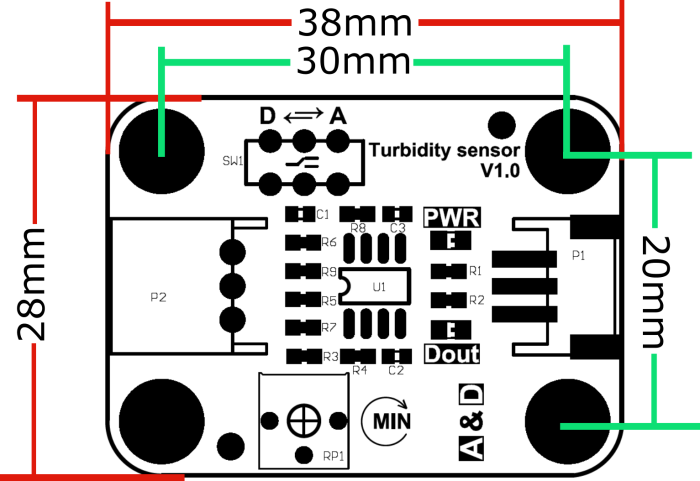 Grumlighetssensor TSS analog @ electrokit (7 av 7)