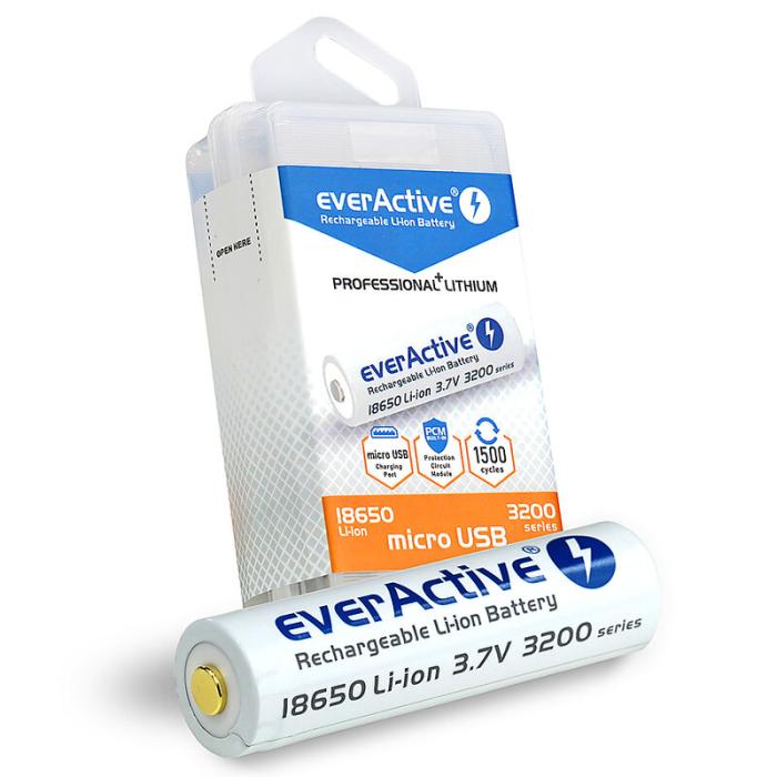 Batteri Li-Ion 18650 3.7V 3200mAh micro-USB-laddning @ electrokit (2 av 7)