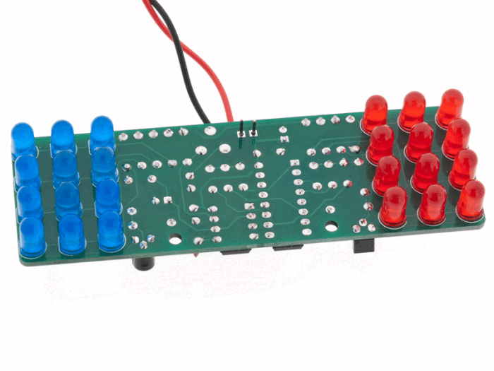 Polis-blinker röd/blå 24 LEDs - Byggsats @ electrokit (3 av 3)