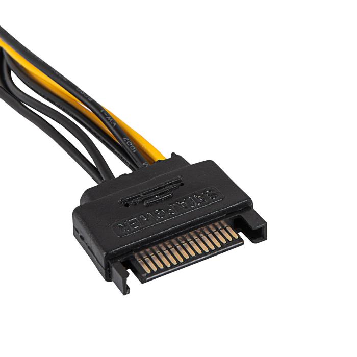 Adapterkabel SATA power 15-pin till PCIe 6+2-pin @ electrokit (2 of 3)