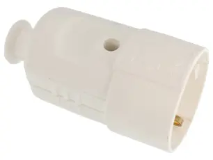 Power plug EU w protective gnd - white @ electrokit