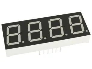 LED display 7-segment 14mm 4 characters CC red @ electrokit
