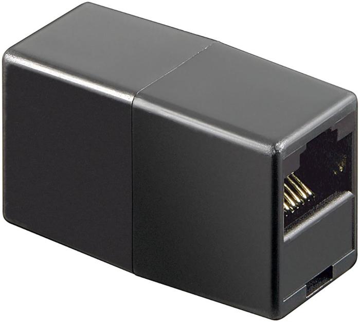 RJ45 modularadapter svart rak @ electrokit (1 av 1)