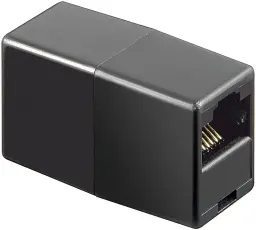 RJ45 modular adapter black straight @ electrokit