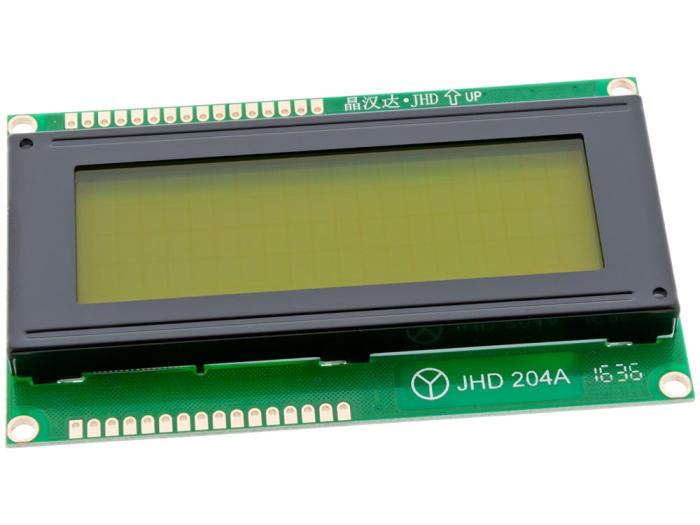 LCD 4x20 tecken JHD204A STN gulgrön LED @ electrokit (1 av 2)