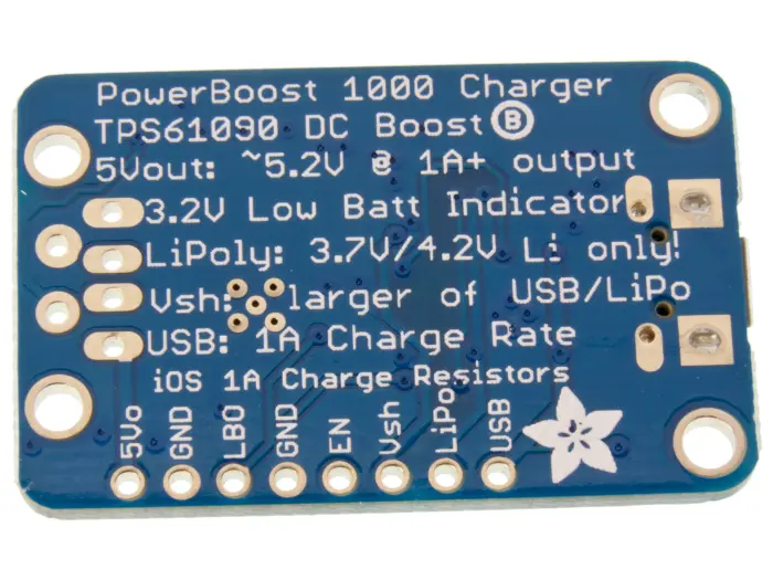 PowerBoost Li-Po-laddare 3.7V / 5V USB @ 1A @ electrokit (2 av 2)