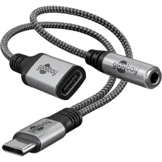 USB-C till USB-C och 3.5mm audioadapter @ electrokit