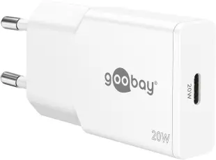 USB-C PD GaN fast charger 20W slim white @ electrokit