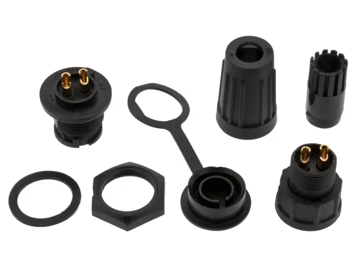 Connector 2-pin male/female waterproof @ electrokit (2 of 3)