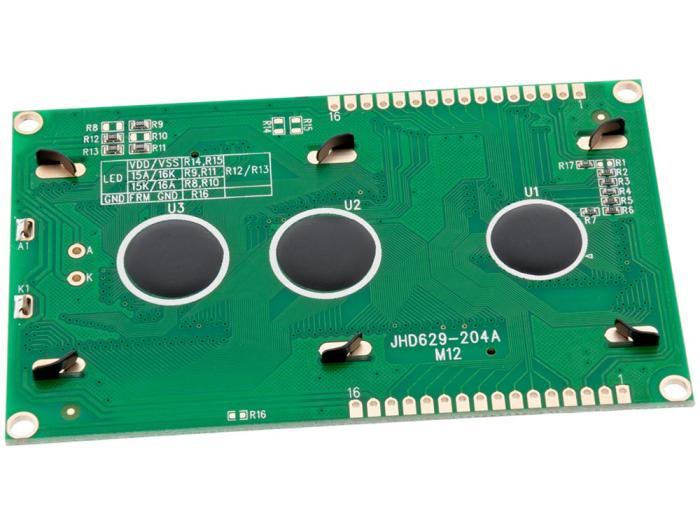 LCD 4x20 tecken JHD204A STN gulgrön LED @ electrokit (2 av 2)