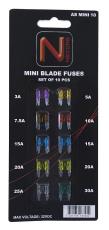 Blade fuse assortment MINI ATM 10 pcs @ electrokit