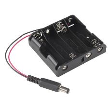 Battery holder 2x AA 2.1mm DC-plug @ electrokit