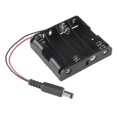 Batterihållare 4x AA 2.1mm DC-plugg @ electrokit