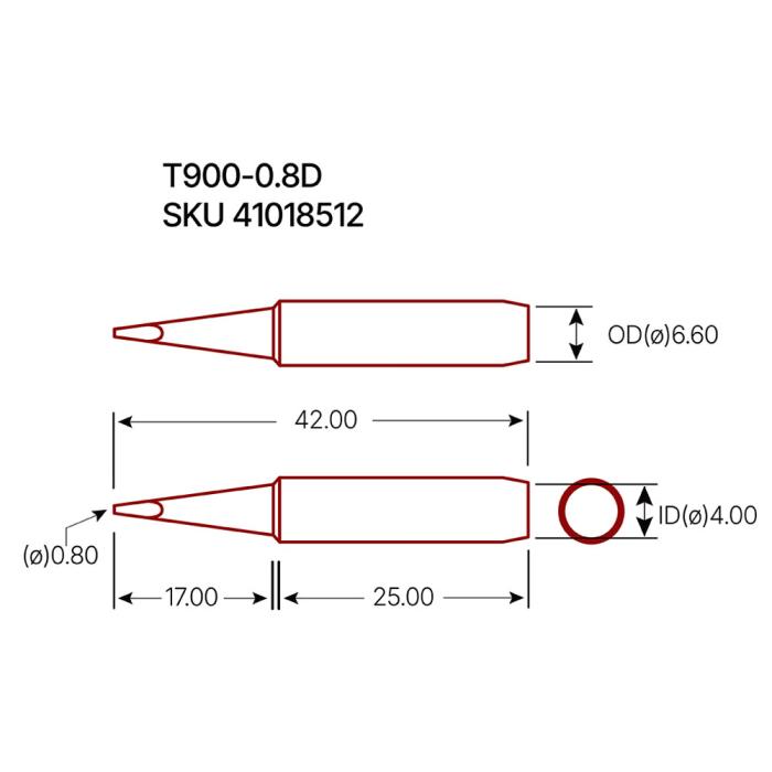 Lödspets T900-0.8D @ electrokit (2 av 2)