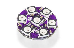Addressable RGB LED ring with 7 LEDs &oslash;23mm - WS2812 @ electrokit