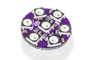 Addressable RGB LED ring with 7 LEDs &oslash;23mm - WS2812 @ electrokit