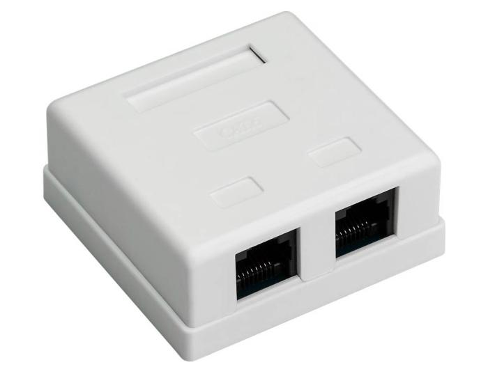 Vägguttag 2-port Cat6 UTP @ electrokit (1 av 2)