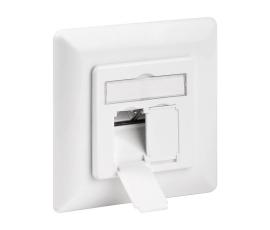 Vägguttag 2-port infällt Cat6 UTP/STP @ electrokit