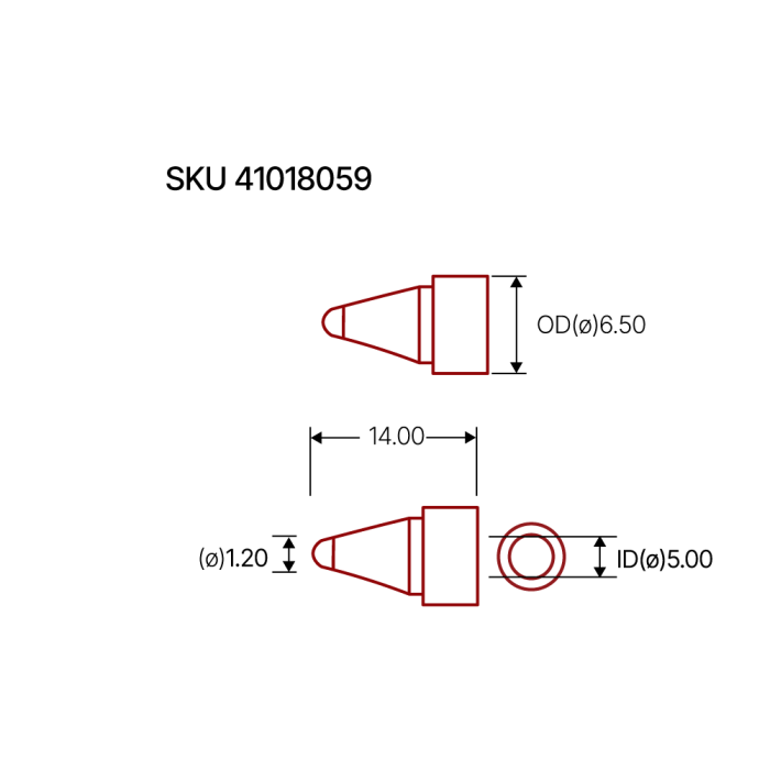 Avlödningsspets N5-7 ø1.2mm @ electrokit (3 av 3)