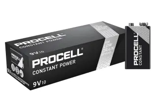 9V 6LR61 alkaliska batterier Duracell 10-pack @ electrokit