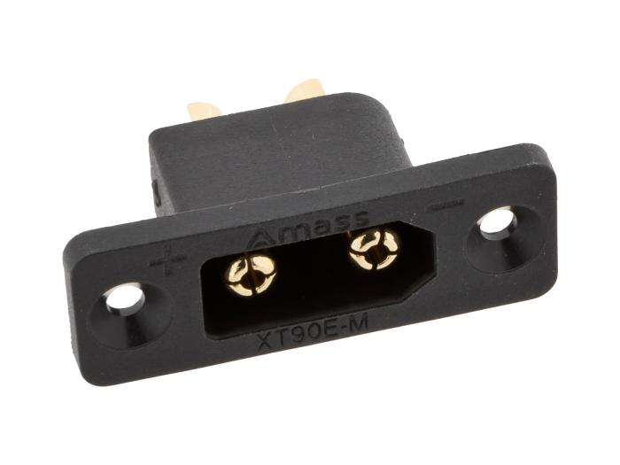 XT90 strömkontakt 2-pol 45(90)A hane chassi @ electrokit (1 av 2)