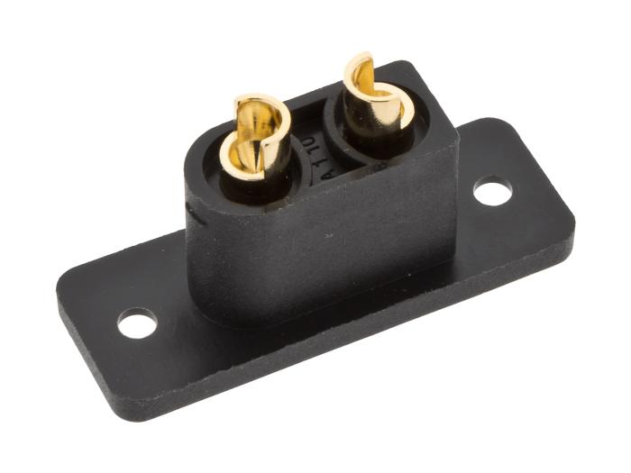 XT90 strömkontakt 2-pol 45(90)A hane chassi @ electrokit (2 av 2)