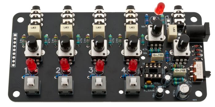 Audiomixer 4-kanal mono 5-15V @ electrokit (4 av 5)