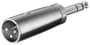 Adapter 3-pin XLR male to 6.3mm male stereo @ electrokit