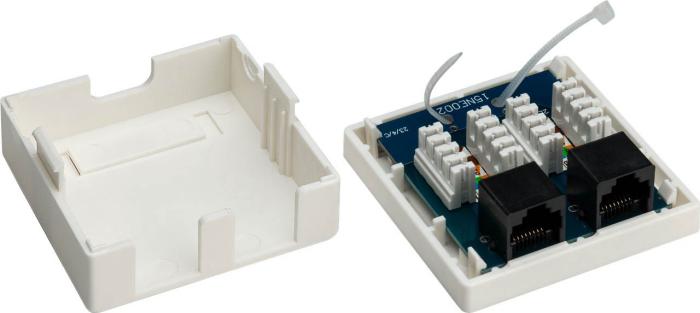 Vägguttag 2-port Cat6 UTP @ electrokit (2 av 2)