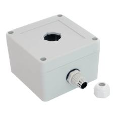 Tryckknappsl&aring;da 1x &oslash;22mm 90x90x60mm ljusgr&aring; IP65 @ electrokit