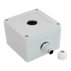 Tryckknappsl&aring;da 1x &oslash;22mm 90x90x60mm ljusgr&aring; IP65 @ electrokit