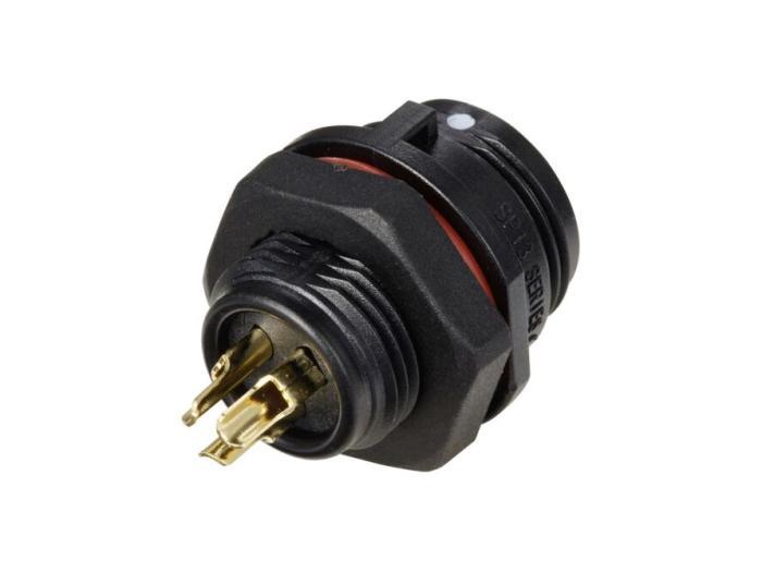 Vattentät kontakt 3-pol hane panel IP68 250VAC @ electrokit (2 av 2)