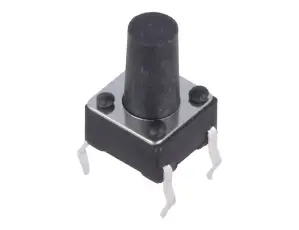Taktil omkopplare PCB 6x6x9.5mm svart @ electrokit