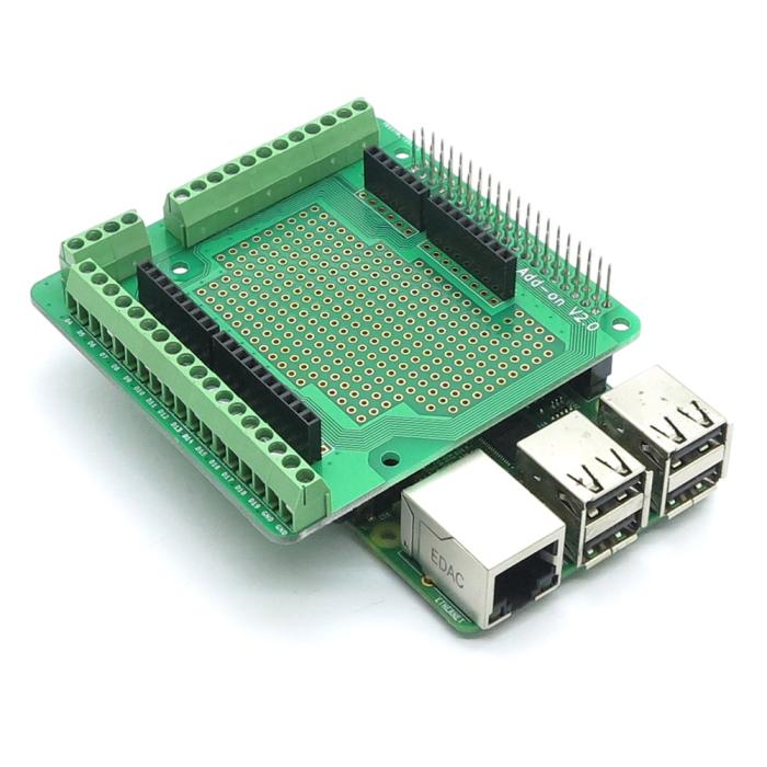 Experimentkort för Raspberry Pi med skruvterminaler @ electrokit (4 av 4)