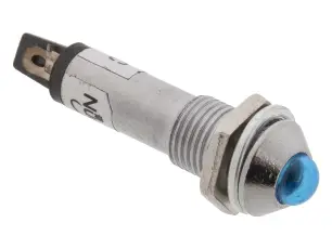 Panelindikator konisk 12VDC &oslash;8mm bl&aring; @ electrokit