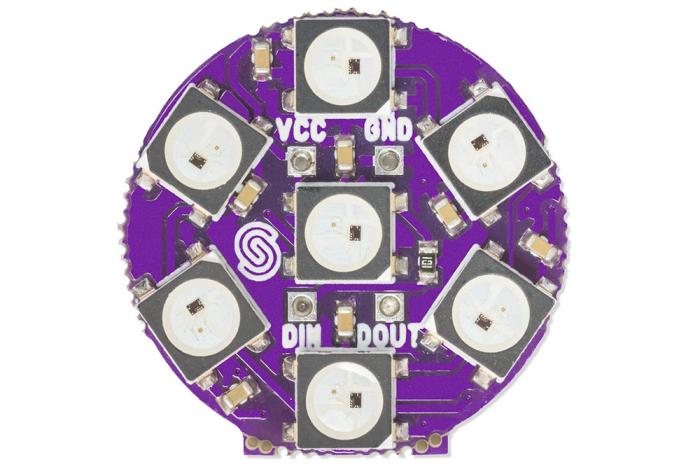 Addressable RGB LED ring with 7 LEDs ø23mm - WS2812 @ electrokit (2 of 4)