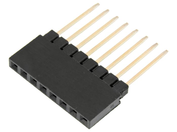 Hylslist 2.54mm 1x8p stackningsbar extra hög @ electrokit (1 av 1)