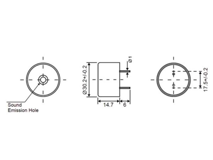 Aktiv piezosummer 100dB 3-20VDC PCB @ electrokit (3 av 3)