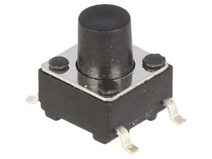 Taktil omkopplare SMD 6x6x7mm svart @ electrokit